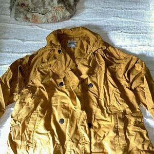 Women’s oat mustard yellow cropped pea coat
